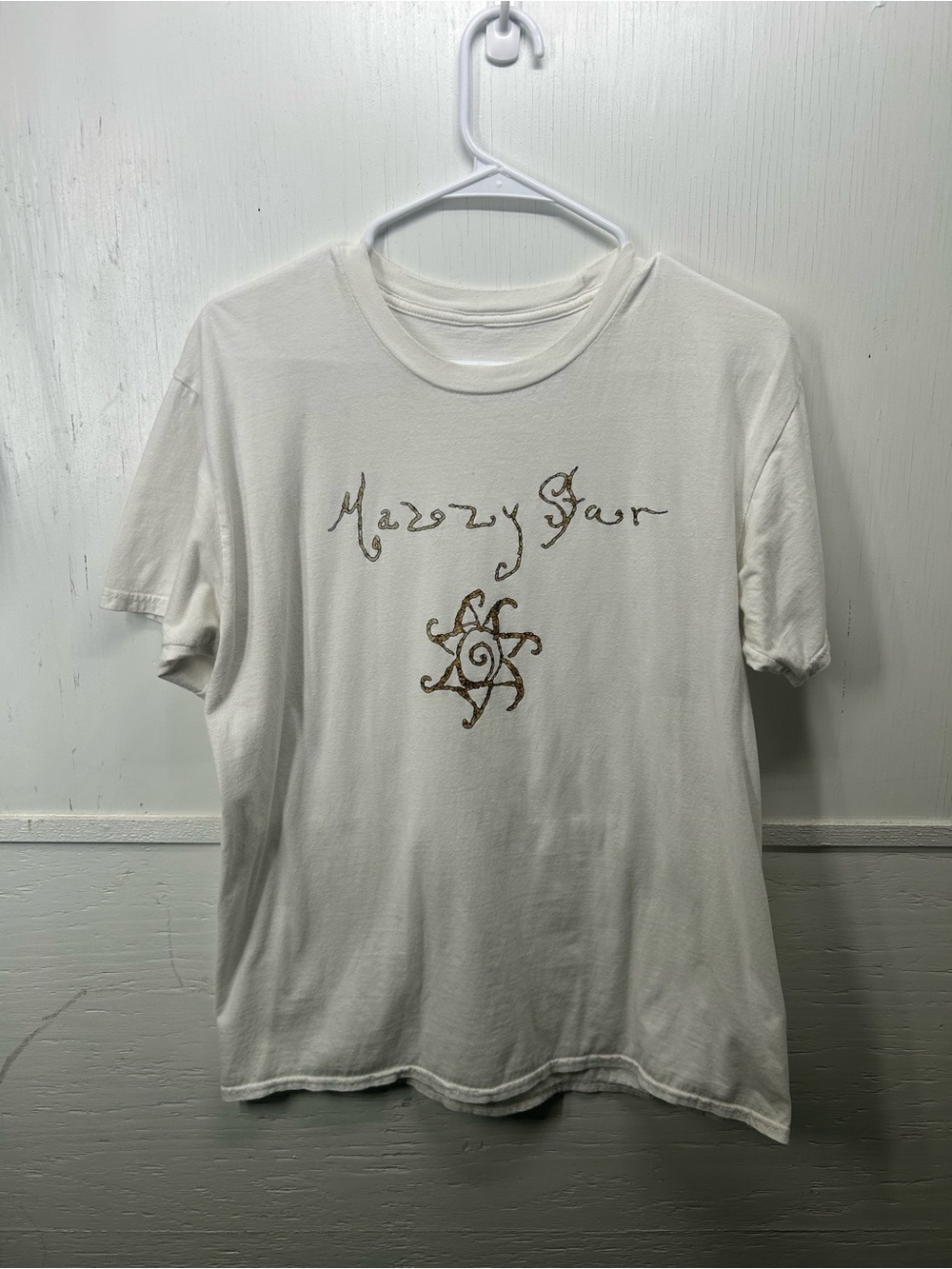 White Graphic Crewneck T-Shirt - Mazzy Star Inspired